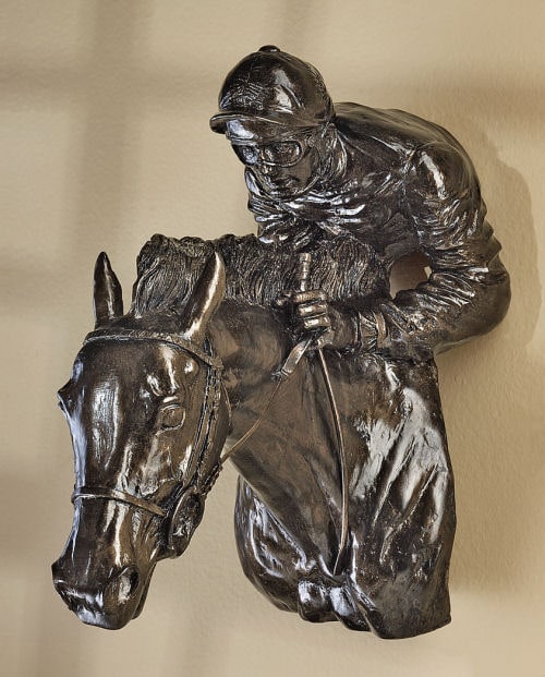 Horse and Jockey Statue 10.5